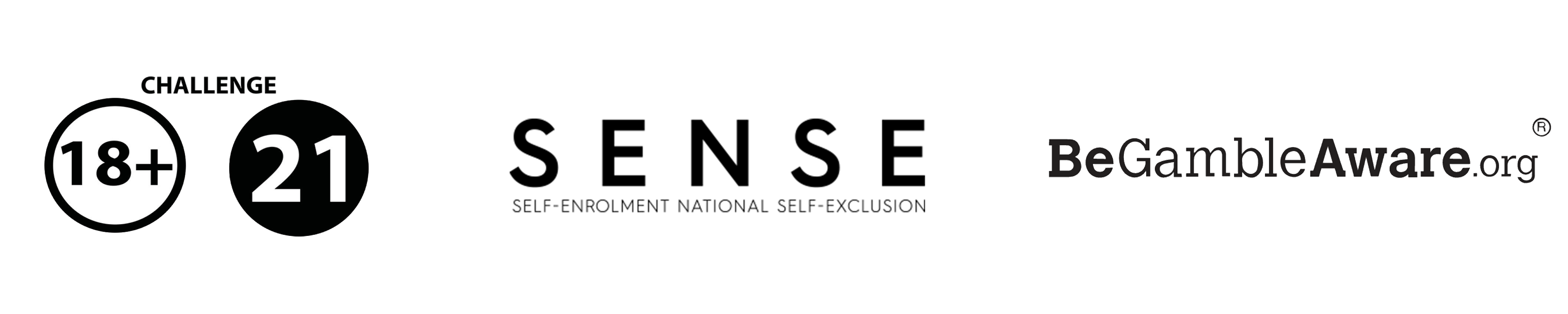 Challenge 18+, Challenge 21, SENSE: Self-Enrolment National Self-Exclusion, BeGambleAware.org